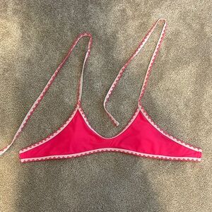SHEIN Hot Pink Bikini Bottom with White Trim